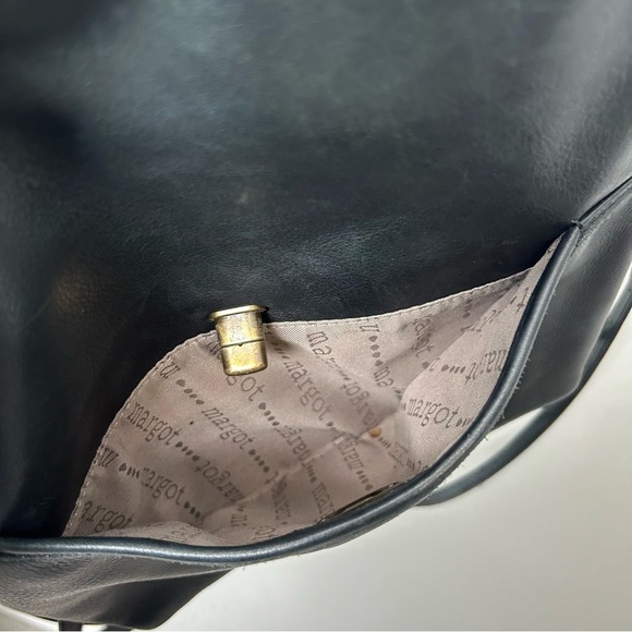 Margot New York Camille Black Leather Backpack - Picture 6 of 10